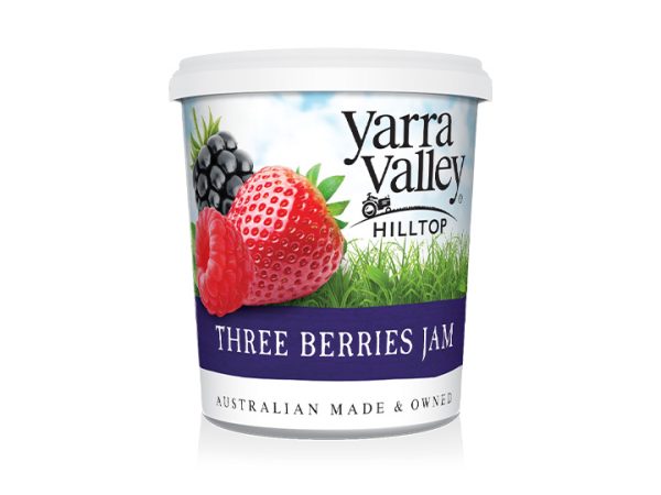 Yarra Valley Hilltop Jam Three Berries 475g